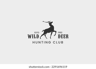 wild deer club hunting logo vector icon illustration