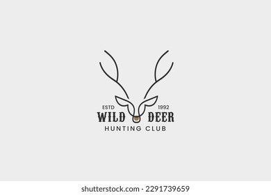wild deer club hunting logo vector icon illustration