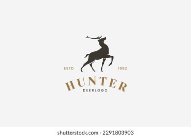 wild deer club hunting logo vector icon illustration