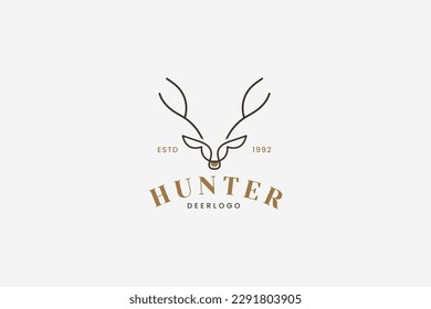 wild deer club hunting logo vector icon illustration