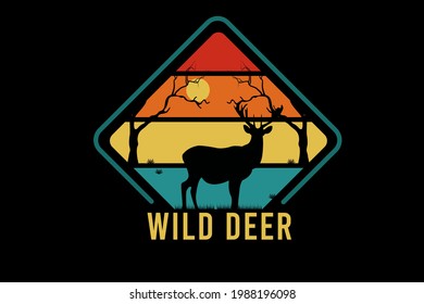 wild deer color orange yellow and green