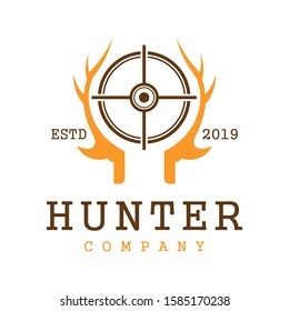 wild deer hunter logo design