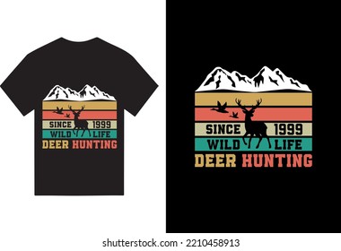 Wild deer life retro vintage design