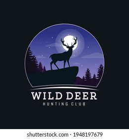 Wild Deer Logo Design Vector 