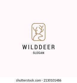 Wild deer logo icon flat design template