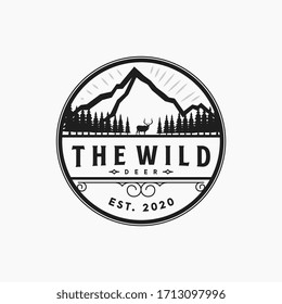 the wild and deer logo, icon and illustration