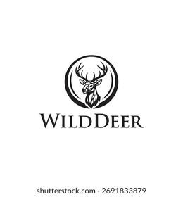 Wild Hirsch Logo Vektor Minimalist
