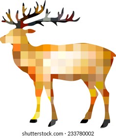 Wild deer in mosaic style