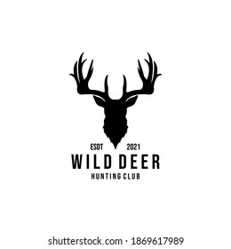 wild deer vector logo illustration design