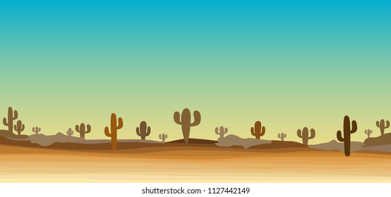 wild desert scene with cactus