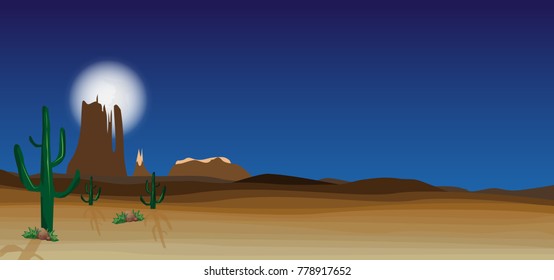 wild desert scene with cactus