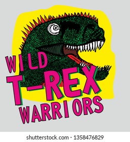 Wild dinosaur graphic design vector art