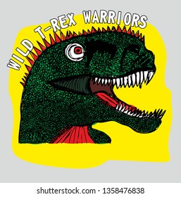 Wild dinosaur graphic design vector art