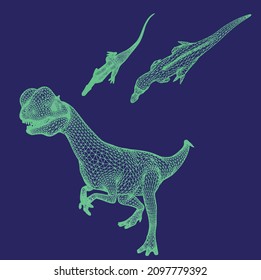 Wild Dinosaurs T-REX polygonal low poly high poly designs