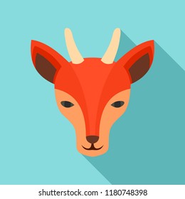 Wild doe icon. Flat illustration of wild doe vector icon for web design