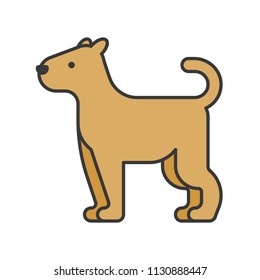 wild dog, animal in zoo icon set, filled outline design
