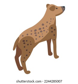 Wild dog icon isometric vector. Hyena animal. Nature striped