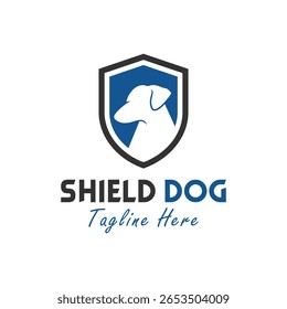 wild dog shield illustration logo design