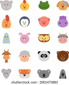 Wild and domestic animals, illustration, vector on a white background.