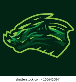 Wild dragon e sports logo mascot gaming template