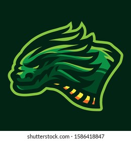 Wild dragon e sports logo mascot gaming template