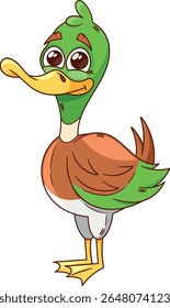 Ilustración vectorial de personaje de pato salvaje