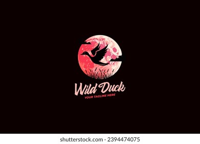 Wild duck logo template is a versatile design suitable for nature conservation organizations, wildlife parks, and outdoor adventure brands. It features a modern and sleek representation of a wild duck