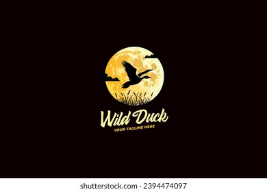 Wild duck logo template is a versatile design suitable for nature conservation organizations, wildlife parks, and outdoor adventure brands. It features a modern and sleek representation of a wild duck