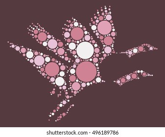 wild duck shape vector design by color point
