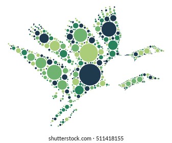 wild duck shape vector design by color point
