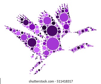 wild duck shape vector design by color point
