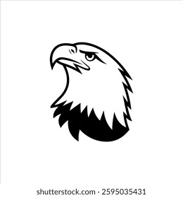 Wild Eagle Head Silhouette Vector Illustration, Perfect for Tattoos, Logos and Branding Designs