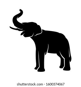 wild elephant animal vector silhouette