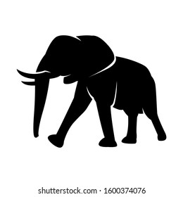 wild elephant animal vector silhouette