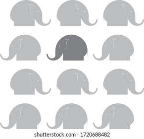 Wild elephant design for screen printing