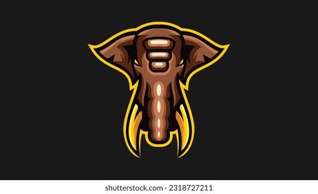 Plantilla para el logotipo de la cabeza del elefante salvaje
