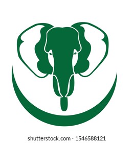 Wild Elephant Head Vector Logo