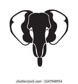 Wild Elephant Head Vector Logo