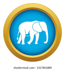 Wild elephant icon blue vector isolated on white background for any design