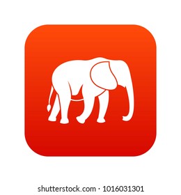 Wild elephant icon digital red for any design isolated on white vector illustration