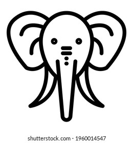 Wild elephant icon. Outline Wild elephant vector icon for web design isolated on white background
