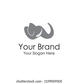 wild elephant iconic simple logo