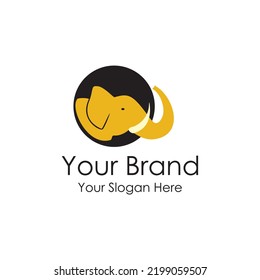 logotipo simple de elefantes salvajes