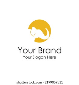 wild elephant iconic simple logo