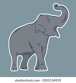 Ilustración de elefante salvaje. Vector editable