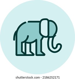 Wild elephant, illustration, vector on a white background.
