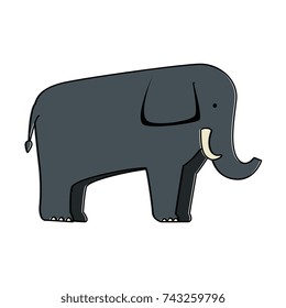 wild elephant isolated icon