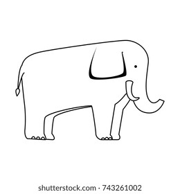wild elephant isolated icon