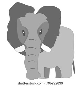 Wild Elephant Isolated vector illustration