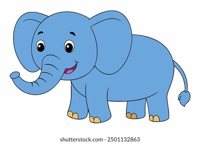 Un Arte vectorial de elefante salvaje en ilustración de fondo blanco.
